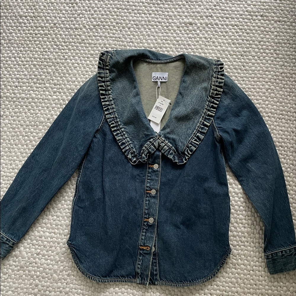 Ganni Oversized collar blouse